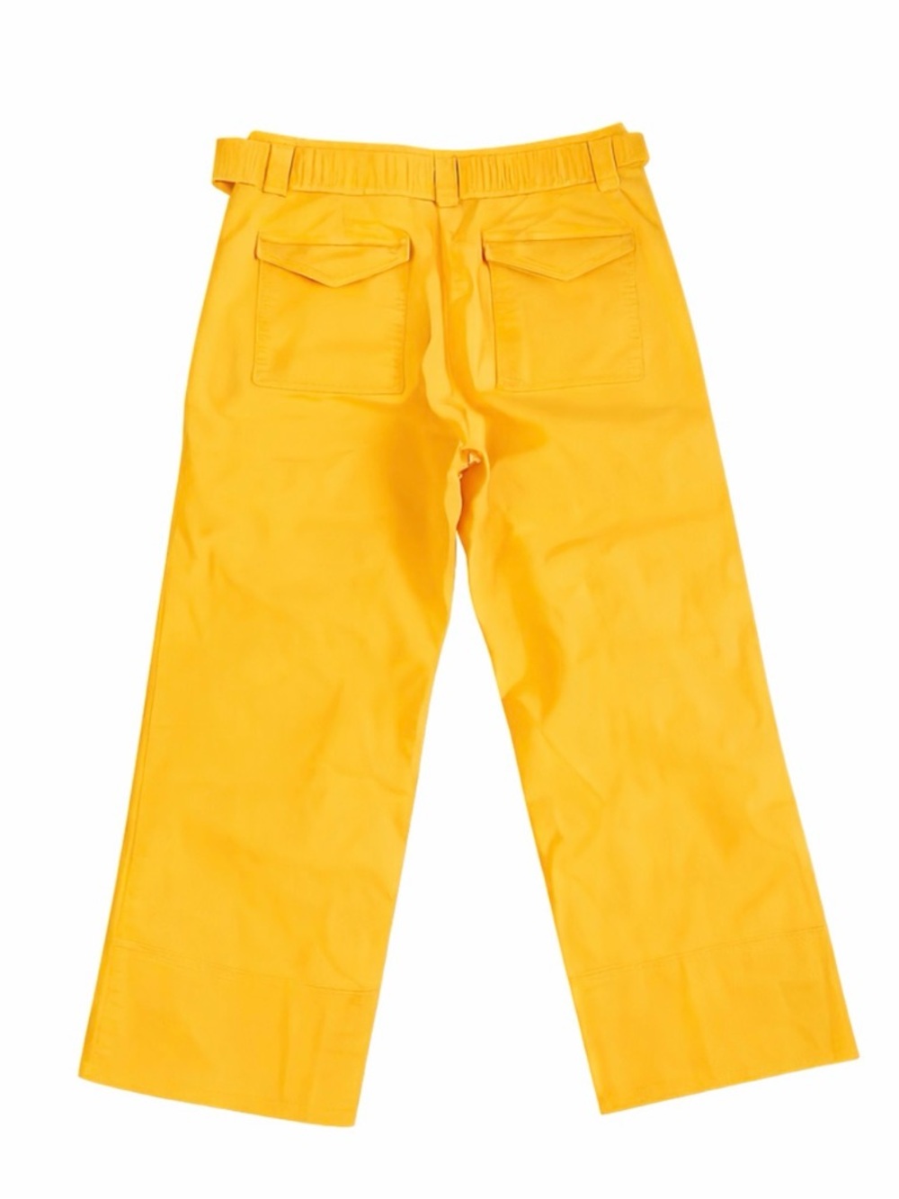 Ann Taylor LOFT Yellow Crop Wide Leg Pants Tie Waist Women’s Size 4 - Picture 2 of 6